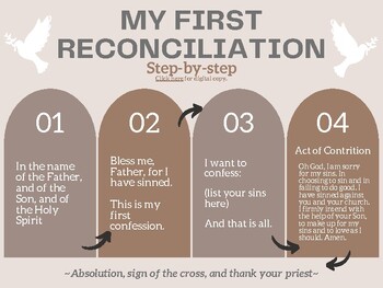 Preview of My First Reconciliation Step by Step Guide: Catholic Kids