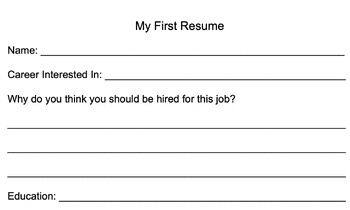 Preview of My First Resume