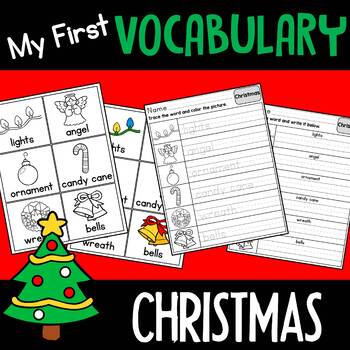 My First Vocabulary - Christmas (1) by Spunky Monkey | TPT