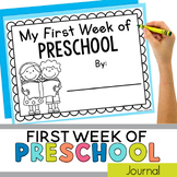 My First Week of Preschool Journal for Back to School