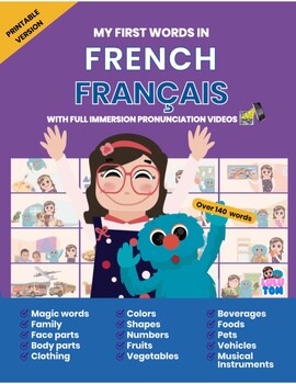 Preview of My First Words in FRENCH by LuluTom. Printable Version