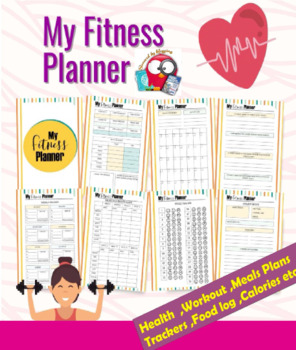 Preview of My Fitness Printable Planner - Plan Out Your Health Goals, Workout & Meal plans