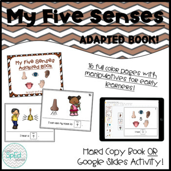 Preview of My Five Senses! Adapted Book *Digital Version!*