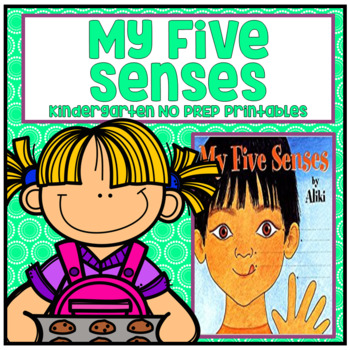 Preview of My Five Senses Kindergarten NO PREP Printables
