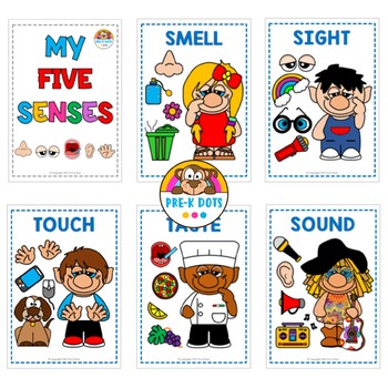 My Five Senses Classroom Display & Coloring pages Pre-K and Kinder (NO ...