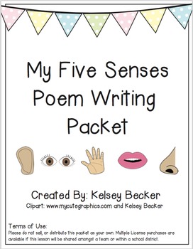 5 Senses Poem Graphic Organizer Worksheets Teachers Pay Teachers