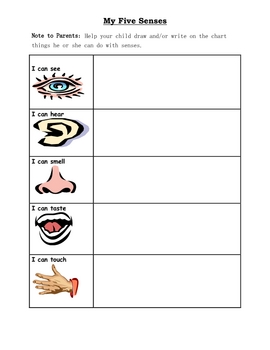 My Five Senses Worksheet by Jimmie Cocoa Bean | Teachers Pay Teachers