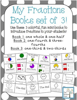 Preview of My Fractions Book Intro to Fractions Set of 3 Mini-Books Readers