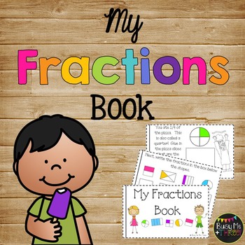 Preview of My Fractions Book Quarters Thirds Halves Whole FIRST GRADE Activity