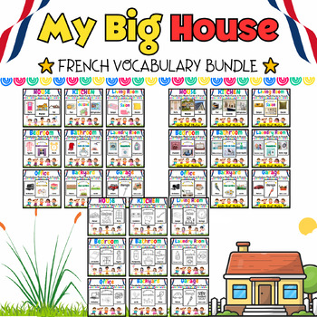 Preview of My French Big House Coloring Pages & Flash Cards BUNDLE for Kids - 844 Pages
