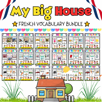 Preview of My French Big House Flash Cards BUNDLE for PreK & Kinder Kids - 563 Printables