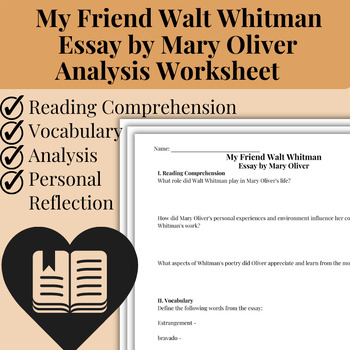 my friend walt whitman essay by mary oliver