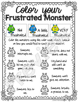 My Frustrated Monster, an identifying emotions activity. | TpT