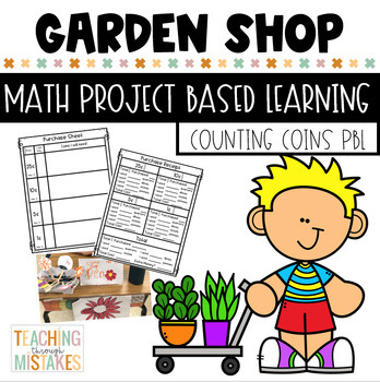 Preview of My Garden Shop - Math Project Based Learning - Counting Coins PBL