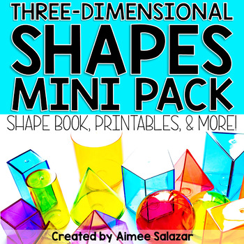 Preview of 3D Shapes Book, Printables, and More