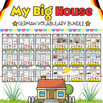 Preview of My German Big House Coloring Pages & Flash Cards BUNDLE for Kids - 563 Pages