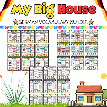 Preview of My German Big House Coloring Pages & Flash Cards BUNDLE for Kids - 844 Pages