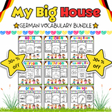 My German Big House Vocabulary Coloring Bundle for PreK & 