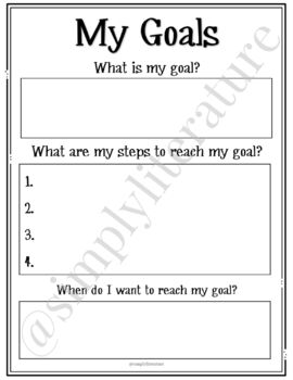 My Goal-Setting Packet by Simply Literature | TPT