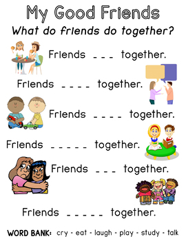 My Good Friends Worksheet by Teacher Summer's Shop | TpT