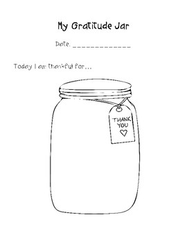 Preview of My Gratitude Jar (Mindfulness/thanksgiving/thankful/self-compassion/kindness)