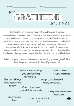 My Gratitude Journal: Cultivating Mindfulness Everyday | TpT