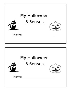 Preview of My Halloween 5 Senses Emergent Reader and Follow Up Activity