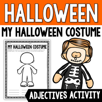 Preview of My Halloween Costume Coloring and Adjective Activity