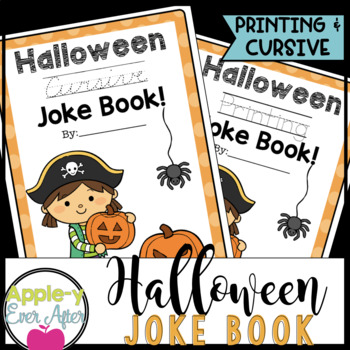 Preview of Halloween PRINTING & CURSIVE Practice Joke Books