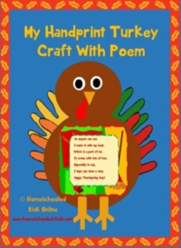 Preview of My Hand Print Turkey Craft With Poem