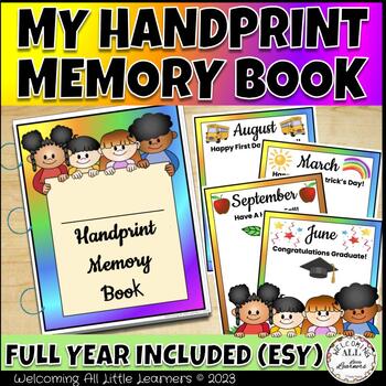 Preview of My Handprint Memory Book: Craft Pre-K, Kindergarten, Last Day Of School Gift