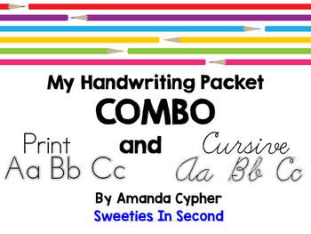 My Handwriting Packet Combo Print And Cursive By Amanda Cypher Tpt