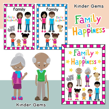 My Happy Family Vocabulary Cards | Flash Cards | African-American | Black