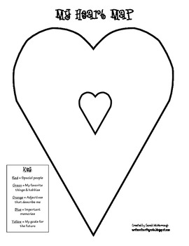 heart map for writing worksheets teaching resources tpt