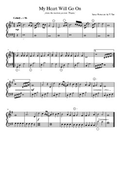 My Heart Will Go On (early intermediate) by Tiffany's Piano Sheet Music