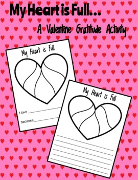 Preview of My Heart is Full Valentine Gratitude Activity