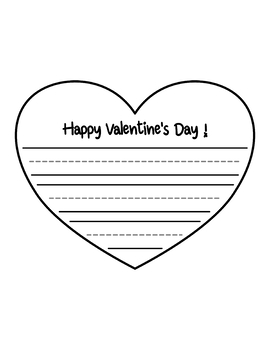 Preview of My Heart is Full Valentine Writing Heart Template Letter Writing Paper FREEBIE!!