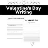My Heart is Full Valentine's Day Writing