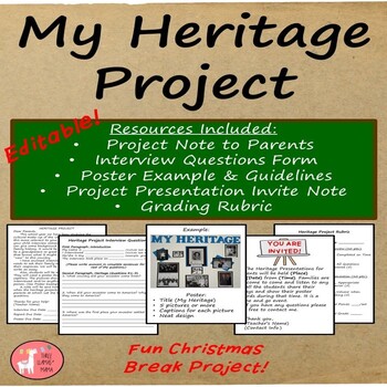 Preview of My Heritage Project {All text is editable!}