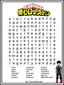 anime word search - WordMint
