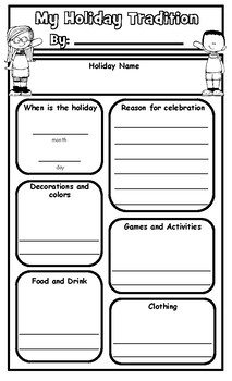 My Holiday Tradition Graphic Organizer and Presentation Poster by Lisa