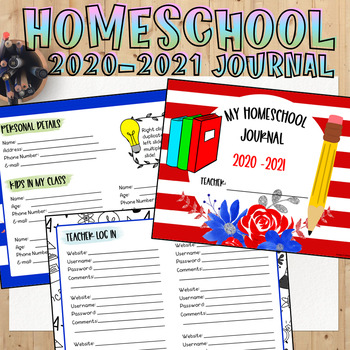Preview of My Homeschool Journal 2020-2021 | EDITABLE | PRINTABLE