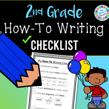 Preview of 2nd Grade How-To Writing Checklist (standards-aligned) - PDF and digital!!