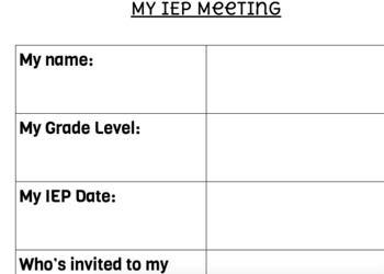 Preview of My IEP Meeting Graphic Organizer - Self-Led IEP Meeting - Transition Script 