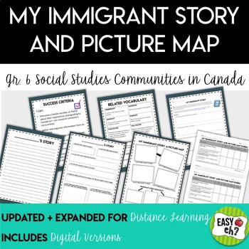 Preview of Distance Learning: My Immigrant Story and Picture Map (Communities in Canada)