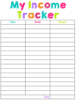 My Income Tracker by Learning Corner | Teachers Pay Teachers