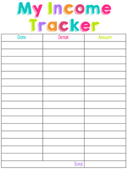 income tracking template