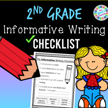 Preview of Informative Writing Checklist (2nd grade standards-aligned) - PDF and digital!!