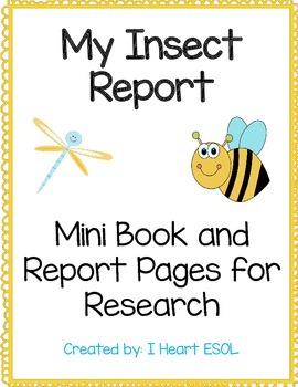Preview of My Insect Report- Mini Book and Report Pages for Shared Research