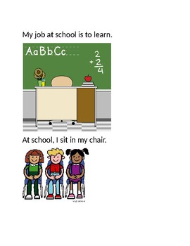 Preview of My Job at School- Social Story (Editable)